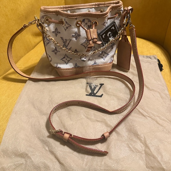 SHE’S HERE…Louis Vuitton Nano Noe Monogram Jacquard Shoulder/Crossbody Bag - Picture 3 of 12